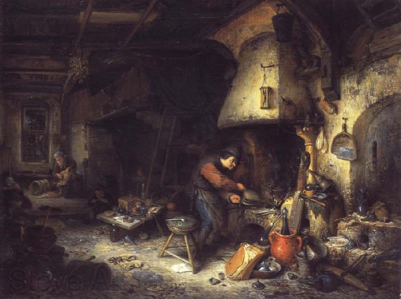 Ostade, Adriaen van An Alchemist France oil painting art